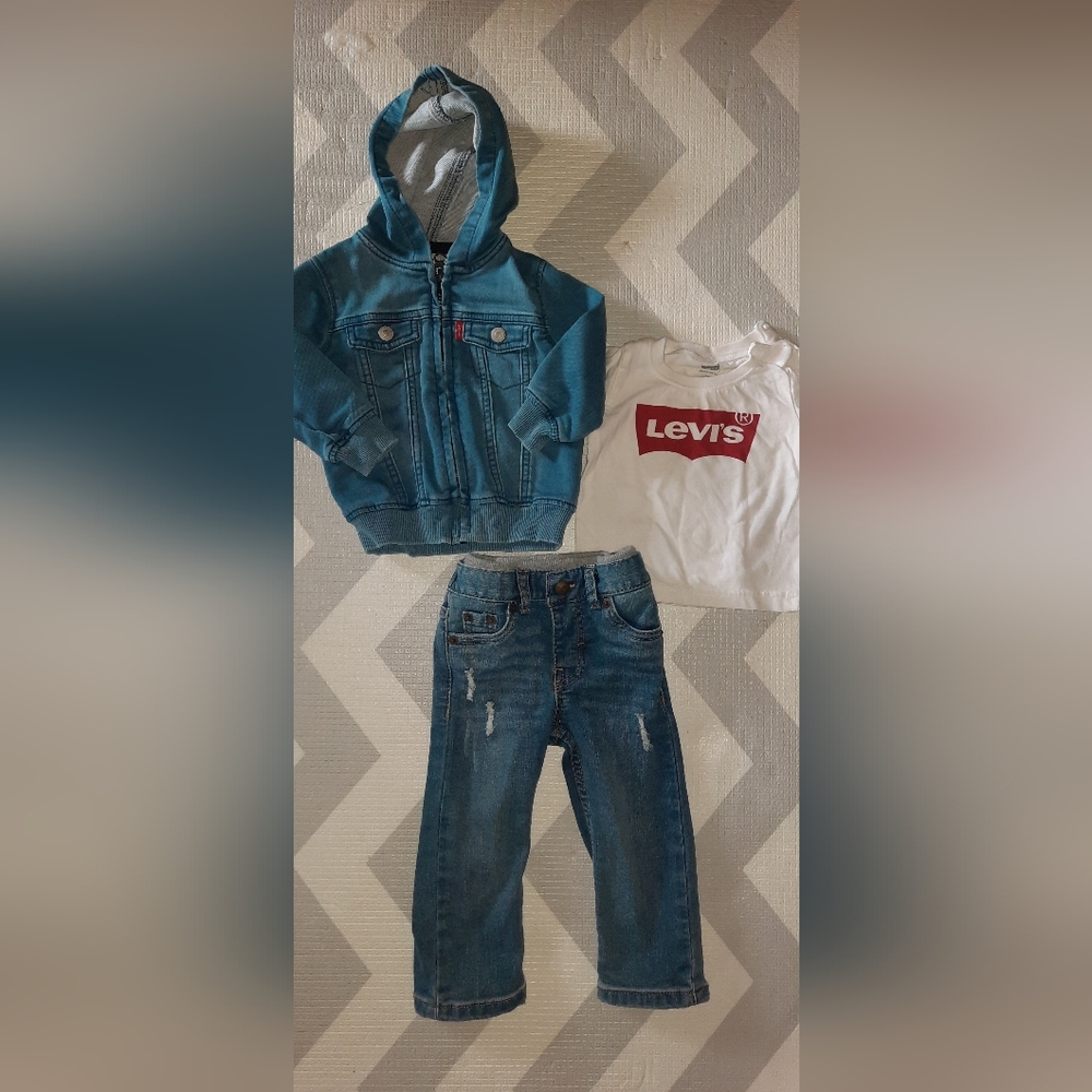 Levi's 12 months shirt, denim jeans and jacket set